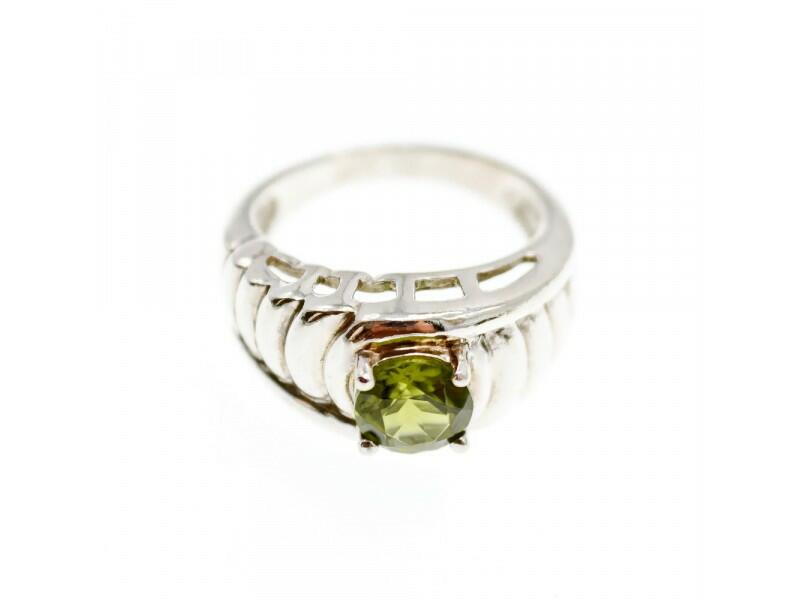 925 STERLING SILVER PERIDOT RING SIZE 7.5