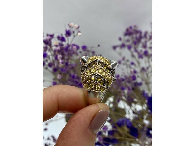 925 STERLING SILVER CZ "LIONESS" RING SIZE 5.5