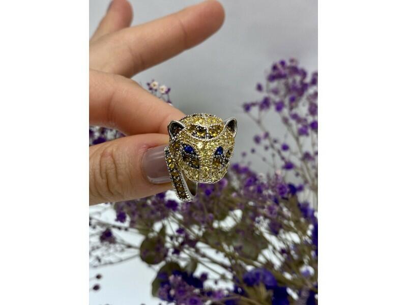 925 STERLING SILVER CZ "LIONESS" RING SIZE 5.5