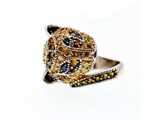 925 STERLING SILVER CZ "LIONESS" RING SIZE 5.5