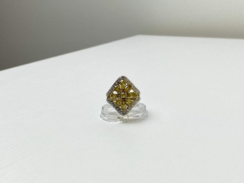 925 Sterling Silver Gold Plated Citrine Ring Size 5.5