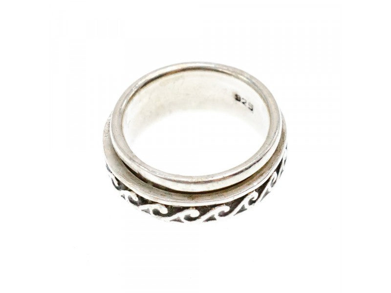 Vintage 925 Sterling Silver Spinner Band Ring Size 6.75