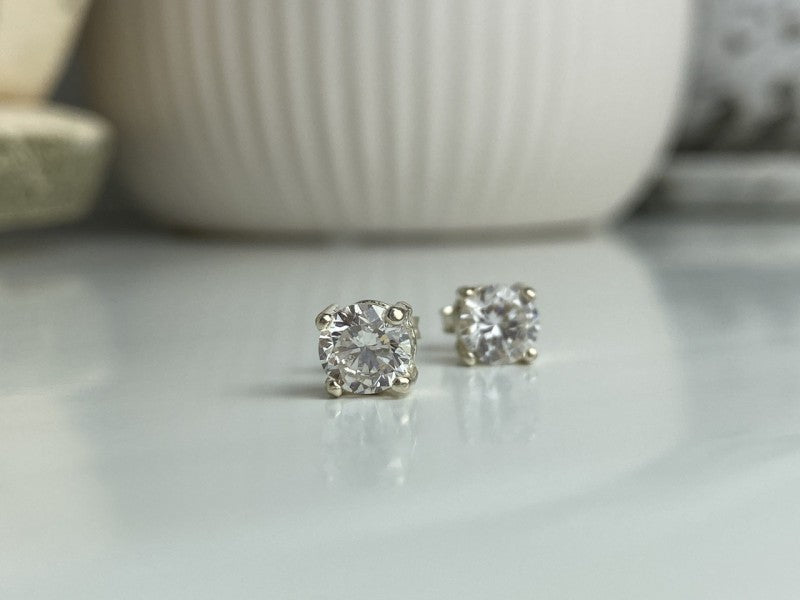 925 Sterling Silver CZ "Shine" Stud Earrings