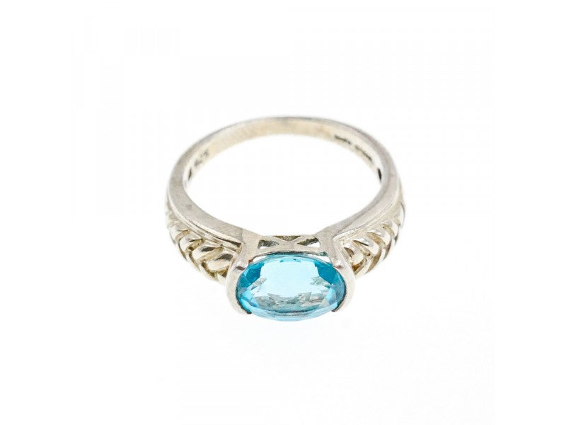 Vintage 925 Sterling Silver Topaz Ring Size 7