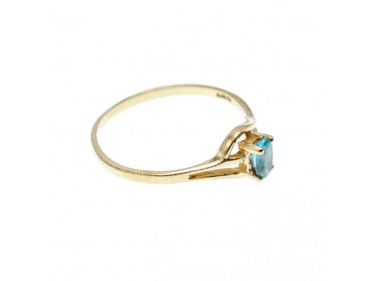 10K Yellow Gold Topaz & Diamond Ring Size 6.75