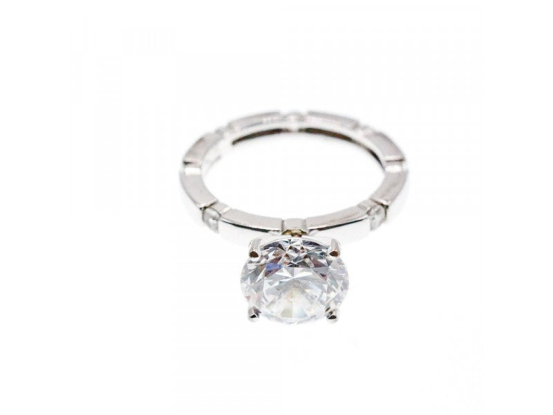 925 Sterling Silver CZ Ring Size 6