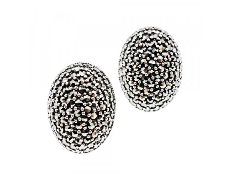 925 Sterling Silver Marcasites Stud Earrings