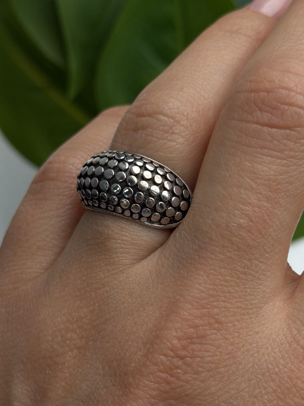 Vintage 925 Sterling Silver Dome Bubble Ring Size 7
