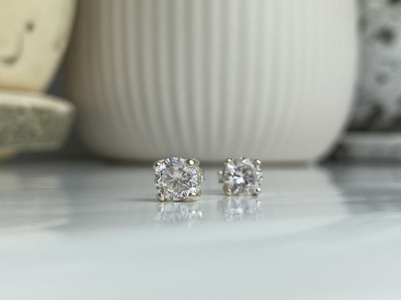 925 Sterling Silver CZ "Shine" Stud Earrings