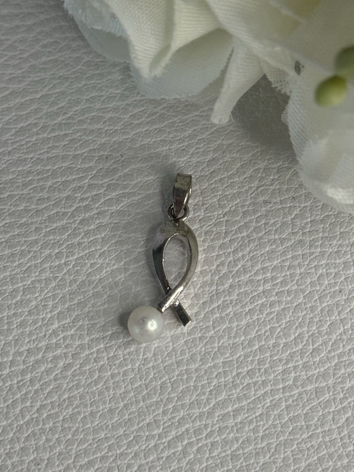 925 Sterling Silver Pearl Pendant Length 0.80 Inch