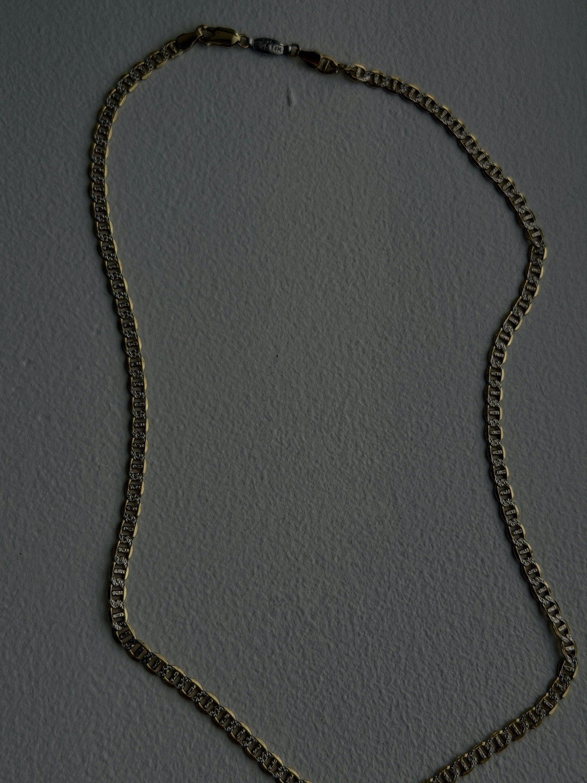 14K Yellow Gold & 925 Sterling Silver Italy Chain Necklace Length 20 in