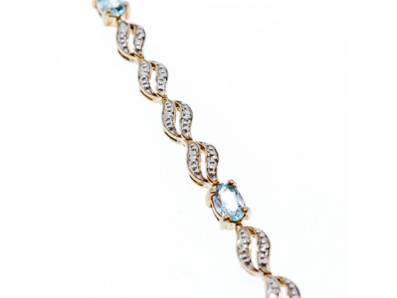 925 Sterling Silver Gold Plated Topaz Bracelet