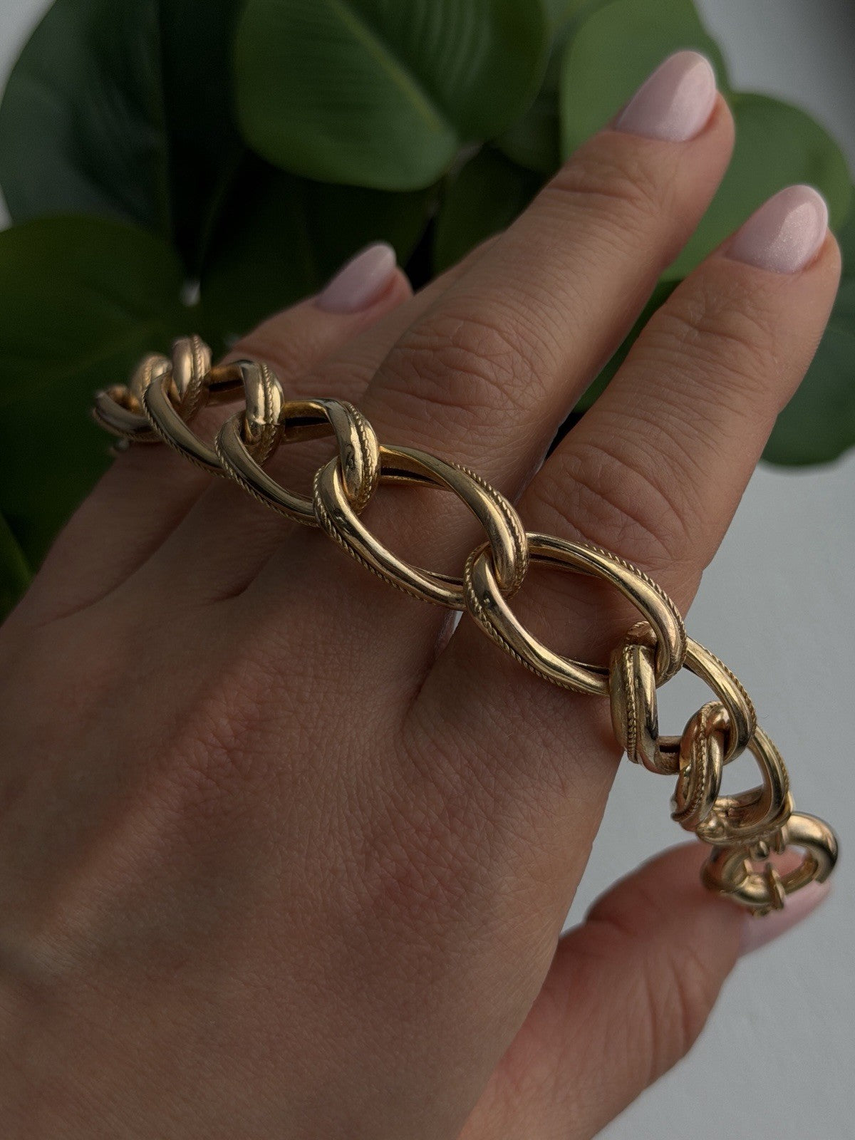 Clover Italy 925 Sterling Silver Gold Plated Bracelet 7.5