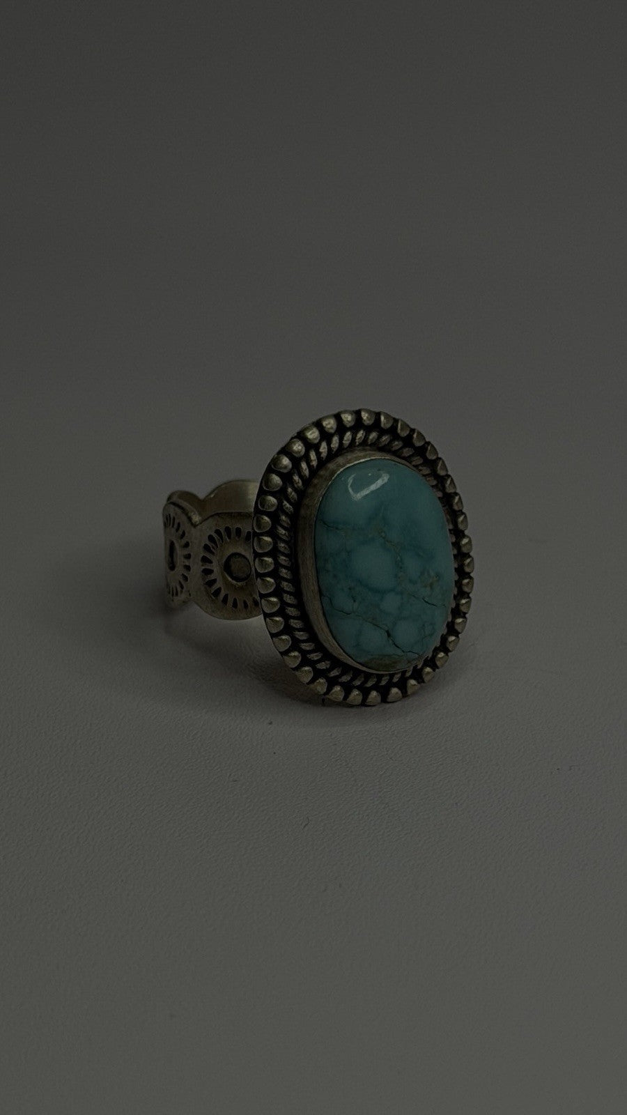 Adjustable Vintage 925 Sterling Silver Blue Turquoise Ring