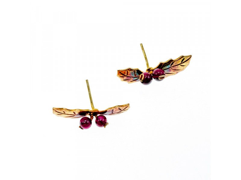 925 Sterling Silver Gold Plated Agate "Foliage" Earrings