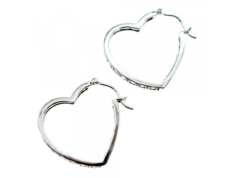 925 Sterling Silver White CZ "Hearts" Earrings