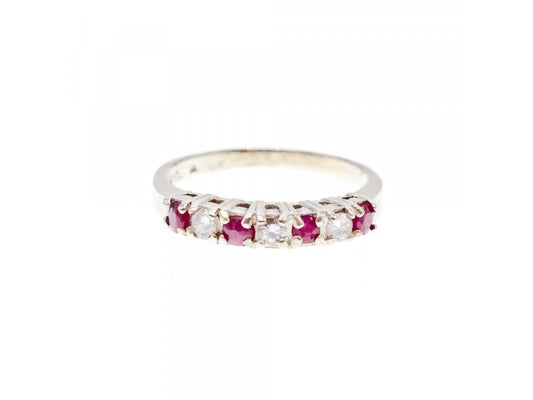 925 Sterling Silver Pink Spinel & CZ Ring Size 7