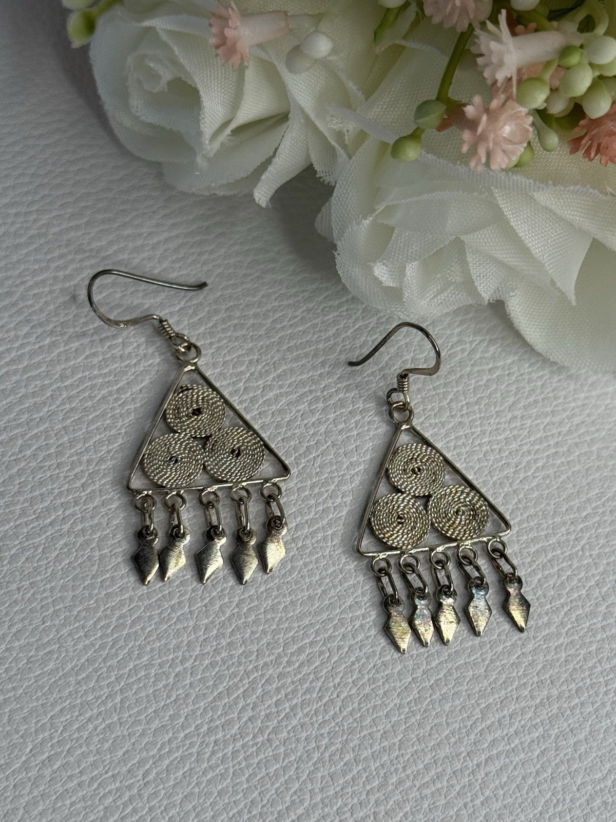 925 Sterling Silver Earrings Length 1.70 Inch