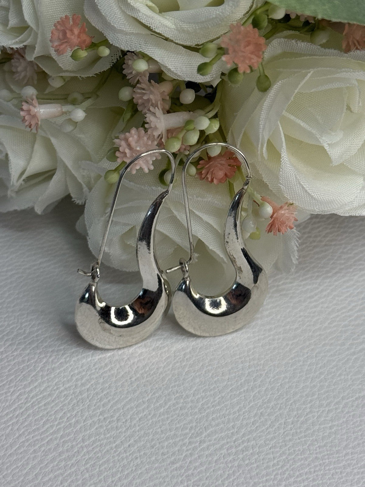 Elegant 925 Sterling Silver Earrings Length 1.90 Inch