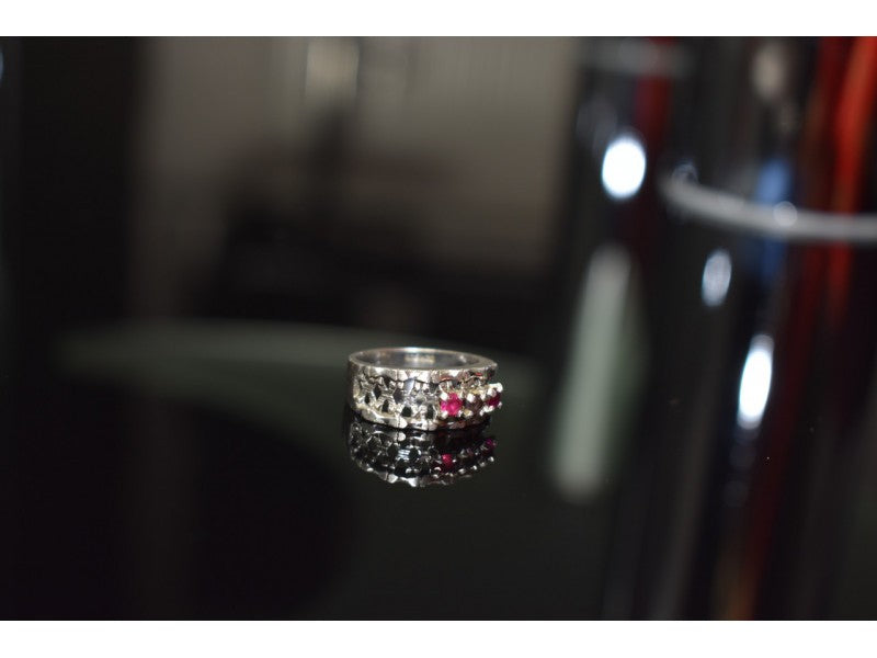 925 Sterling Silver Pink Topaz & Amethyst Ring Size 6.5