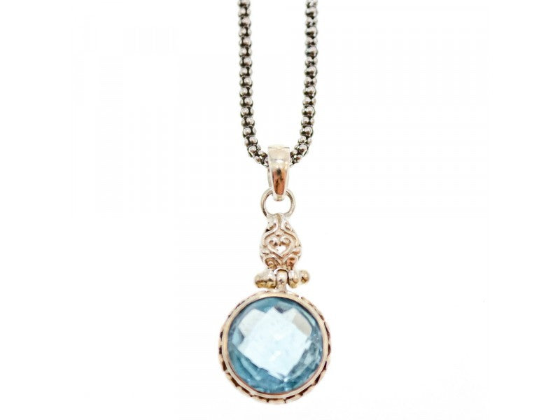 925 Sterling Silver Blue Spinel Chain With Pendant