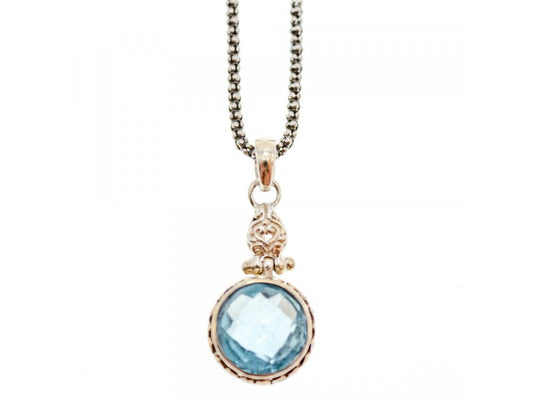 925 Sterling Silver Blue Spinel Chain With Pendant