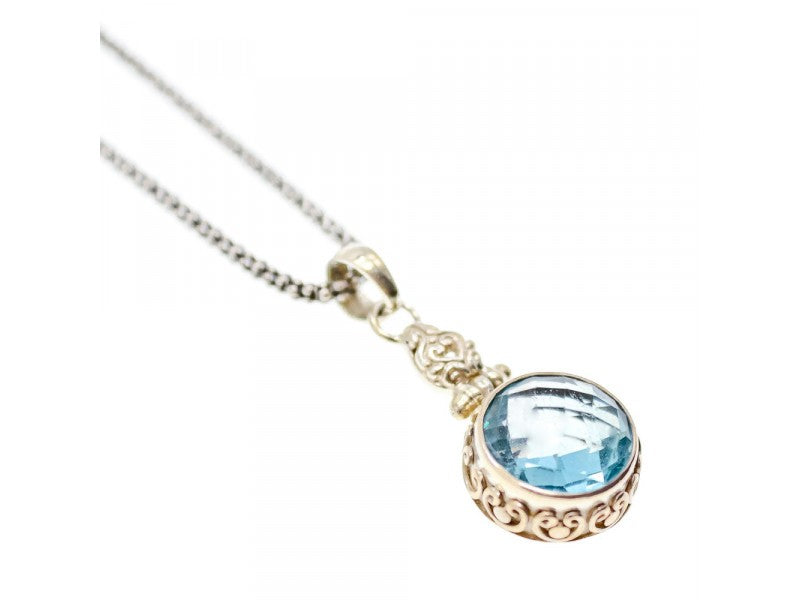 925 Sterling Silver Blue Spinel Chain With Pendant