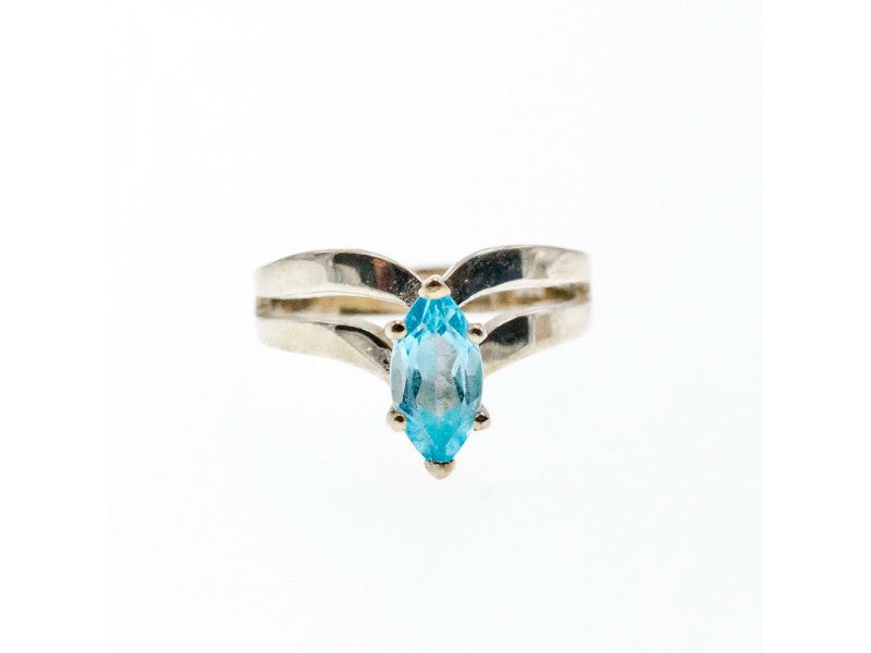 925 Sterling Silver Paraiba Tourmaline Ring Size 8
