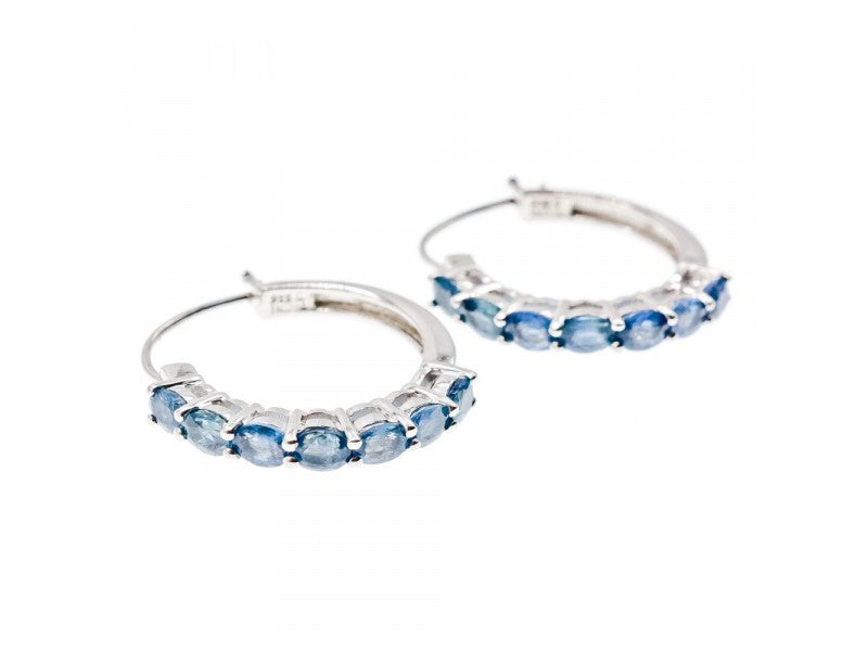 925 Sterling Silver Aquamarine Earrings