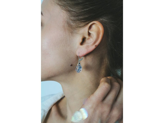 925 Sterling Silver Jewelry Glass "Charm" Earrings