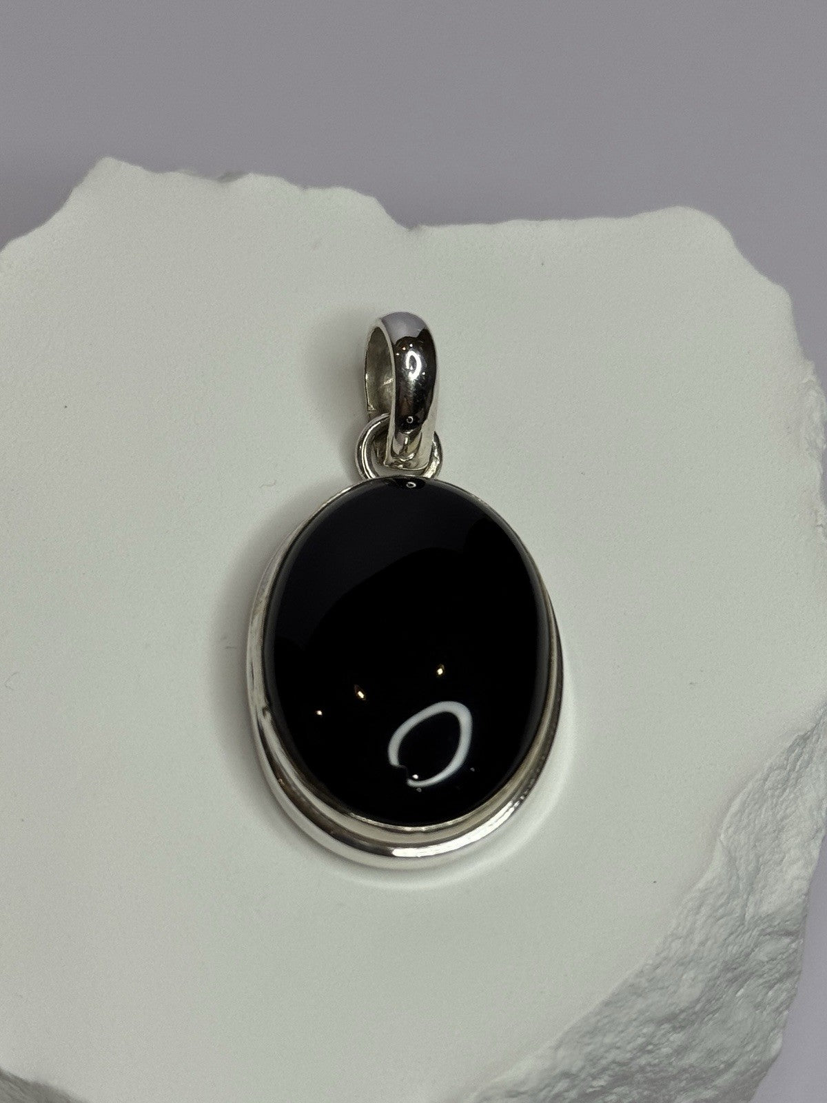 925 Sterling Silver Black Onyx Pendant Length 1.7 Inch