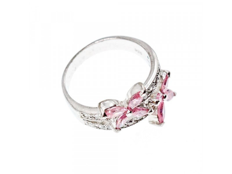 925 Sterling Silver CZ "Butterflies" Ring Size 6.5