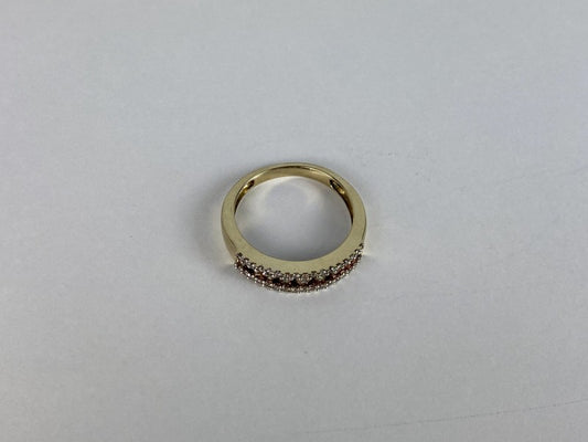 10K Yellow Gold White Sapphire & Diamonds Ring Size 8
