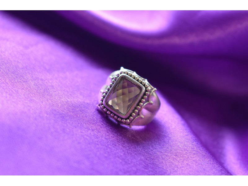 925 Sterling Silver Hessonite Ring Size 6.5