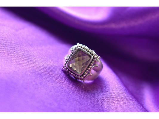 925 Sterling Silver Hessonite Ring Size 6.5