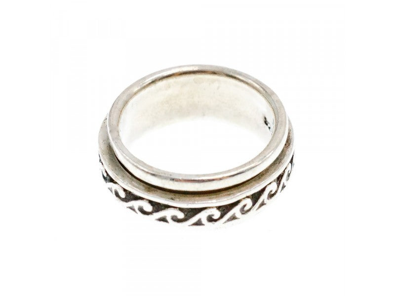 Vintage 925 Sterling Silver Spinner Band Ring Size 6.75