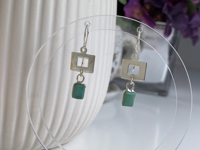 925 Sterling Silver Malachite Earrings