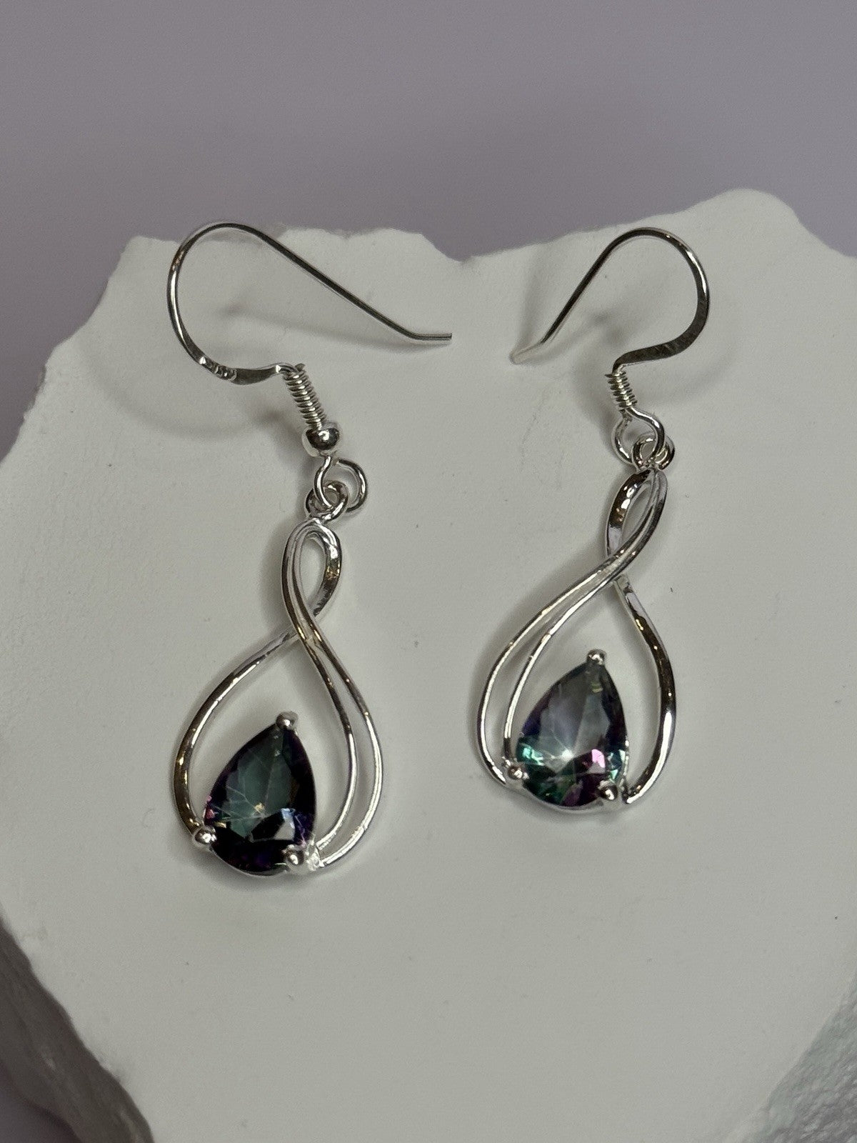 925 Sterling Silver Alexandrite Earrings Length 1.8 Inch