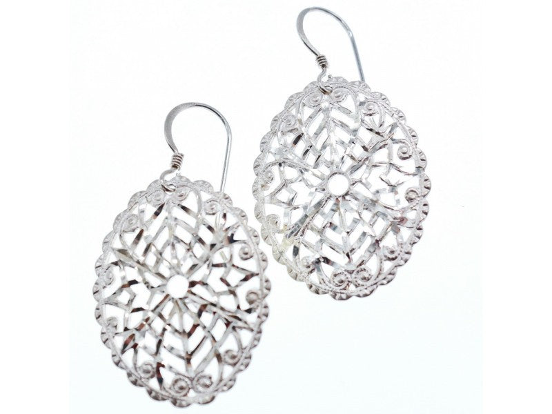 925 Sterling Silver Openwork Earrings
