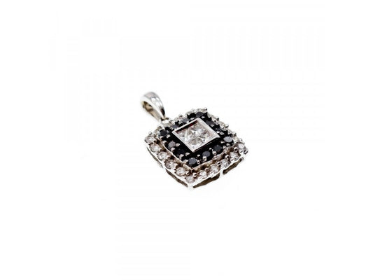 14K White Gold Sapphires & Diamonds Pendant