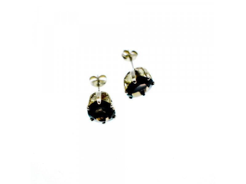 925 Sterling Silver Hessonite Stud Earrings