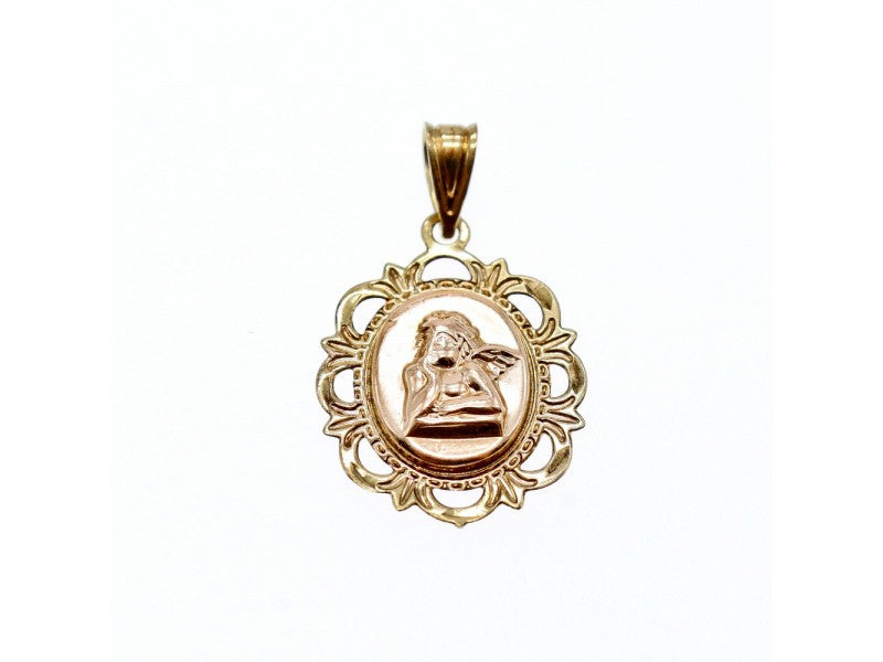 14K Yellow Gold Incense "Guardian Angel" Chain With Pendant