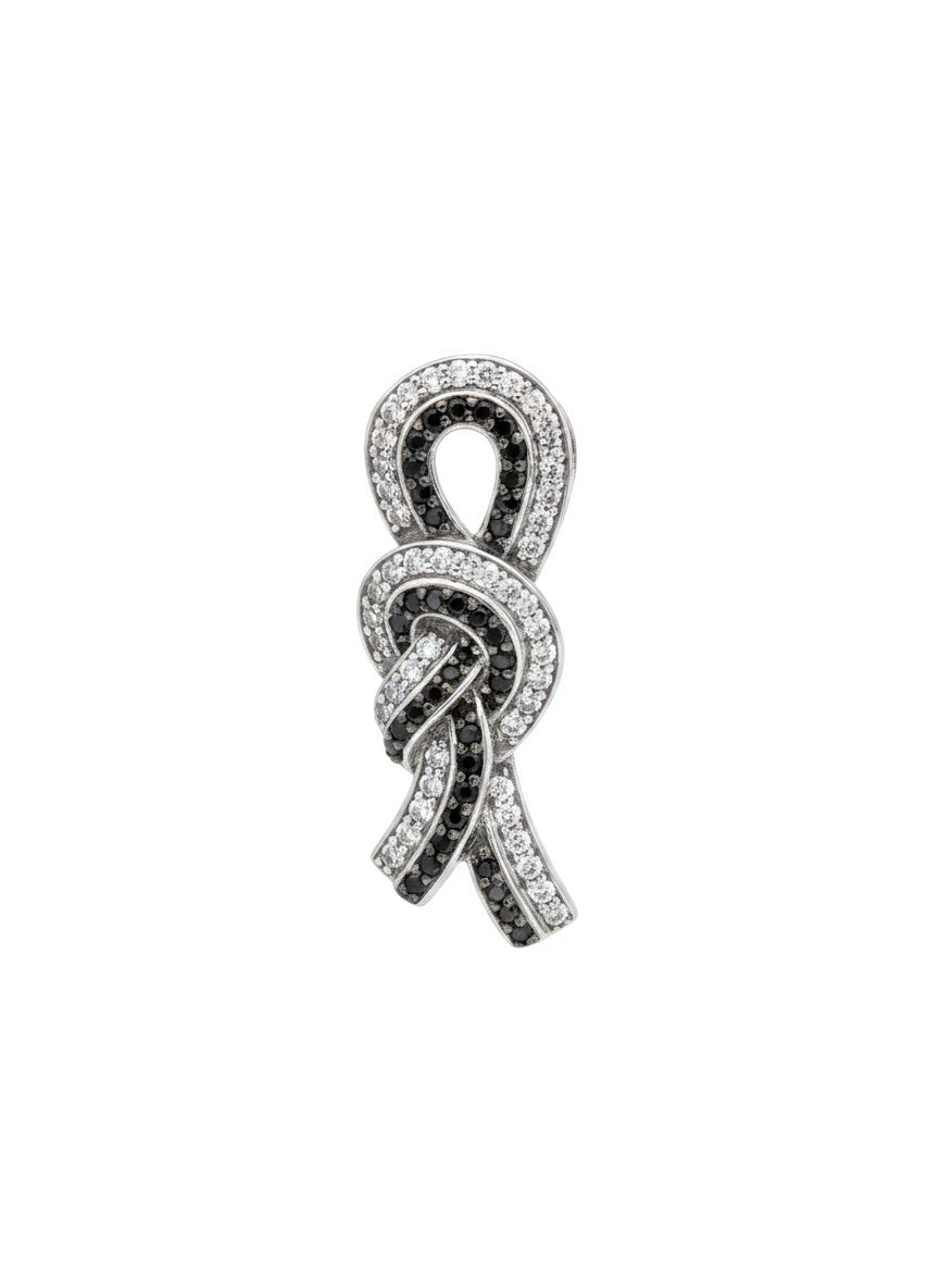 10K White Gold White & Black Diamonds Pendant