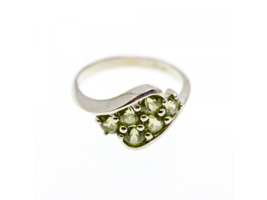 925 Sterling Silver Peridot Ring Size 9.5