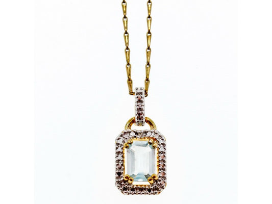 925 Sterling Silver Gold Plated Topaz Chain With Pendant