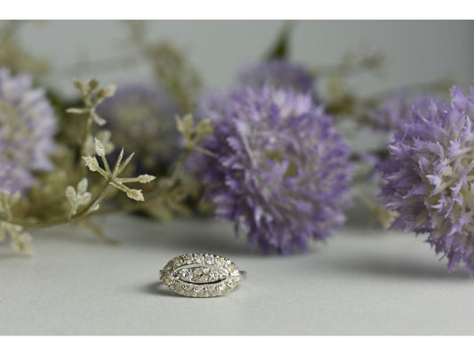 925 Sterling Silver White Beryl/Goshenite Ring Size 5.5
