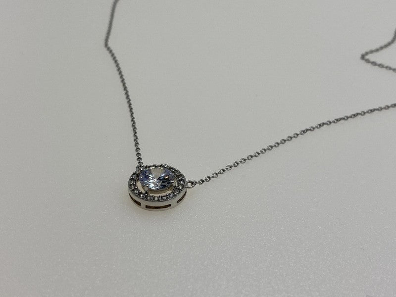 925 Sterling Silver CZ Pendant Necklace