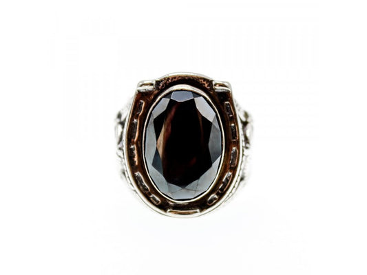 925 Sterling Silver Hematite Ring Size 8