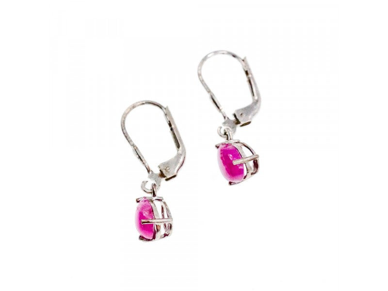 925 Sterling Silver Pink Spinel Earrings