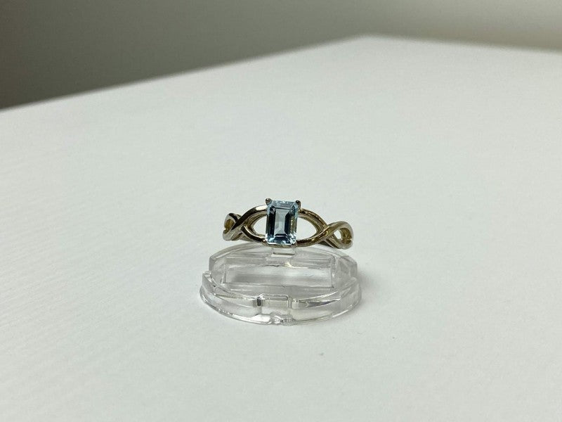 925 Sterling Silver Blue Spinel Ring Size 11.25